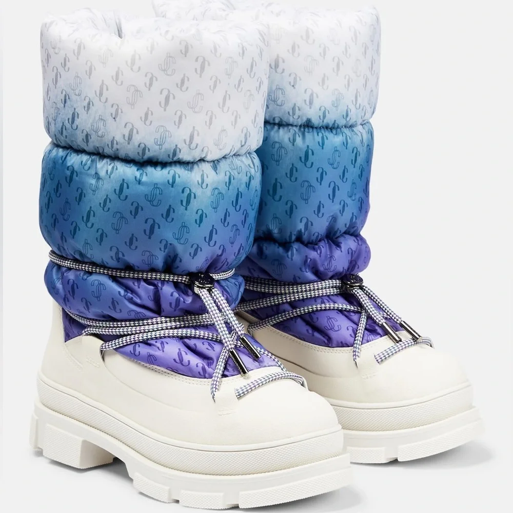 New JIMMY CHOO Yeda monogram padded snow boots $1,295 37